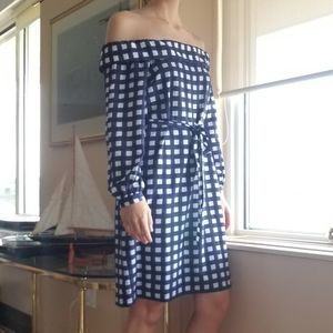 Banana Republic Off Shoulder Gingham Dress